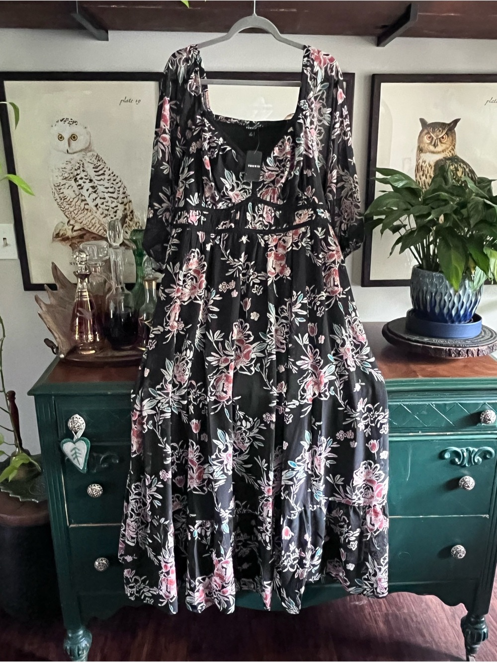 NWT torrid Black Floral Maxi Chiffon Dress